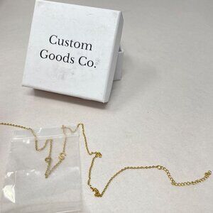 Custom Goods Co S & P Letter Necklace Gold Tone Gift Box Chain Dainty Minimalist